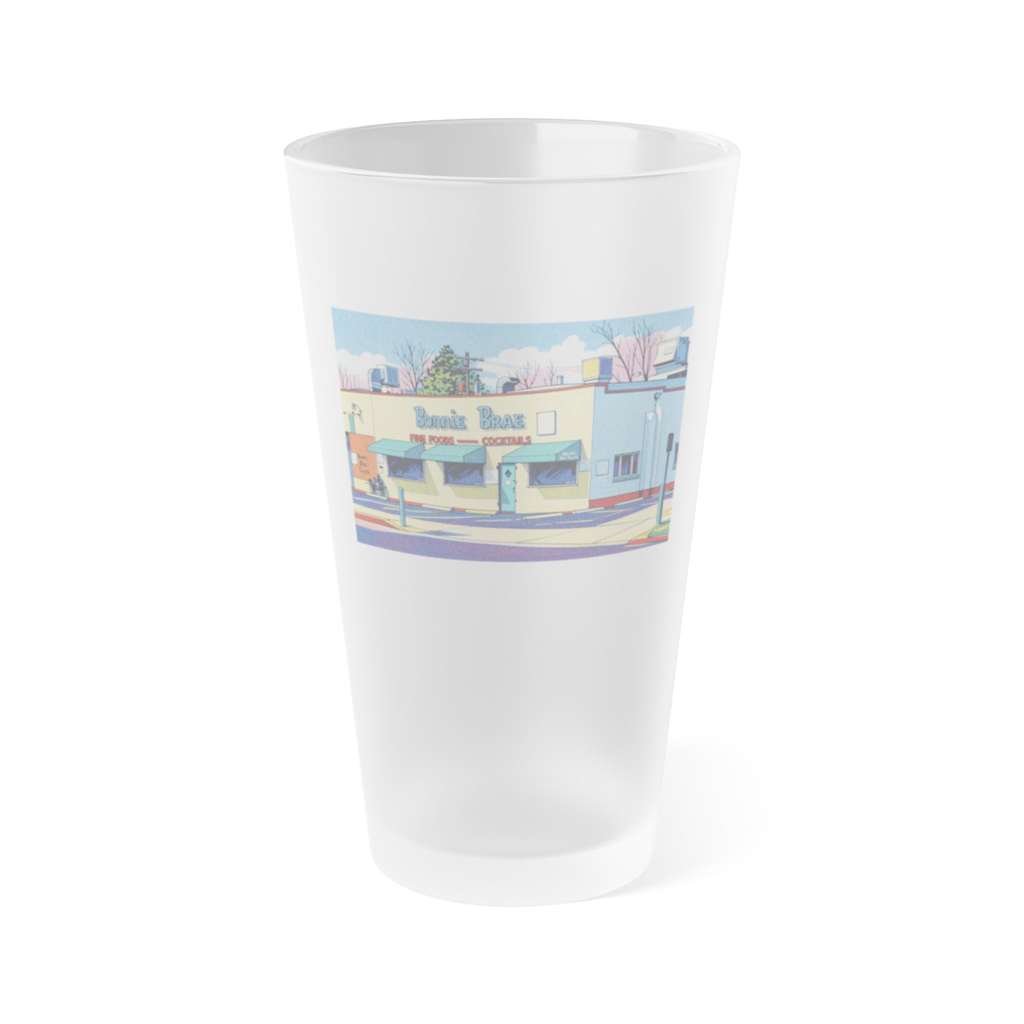 Bonnie Brae Tavern Frosted Pint Glass 16oz