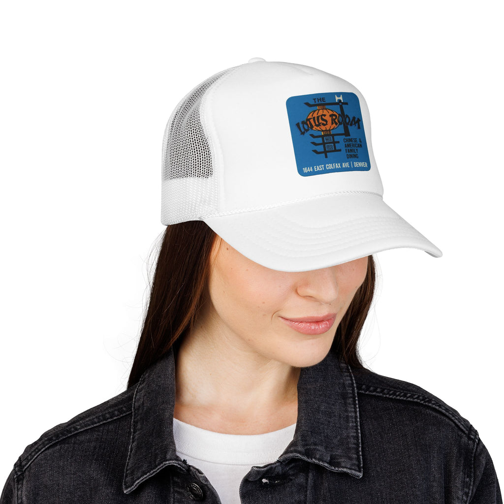 Lotus Room Trucker Hat — Vintage Sailboat Foam Cap