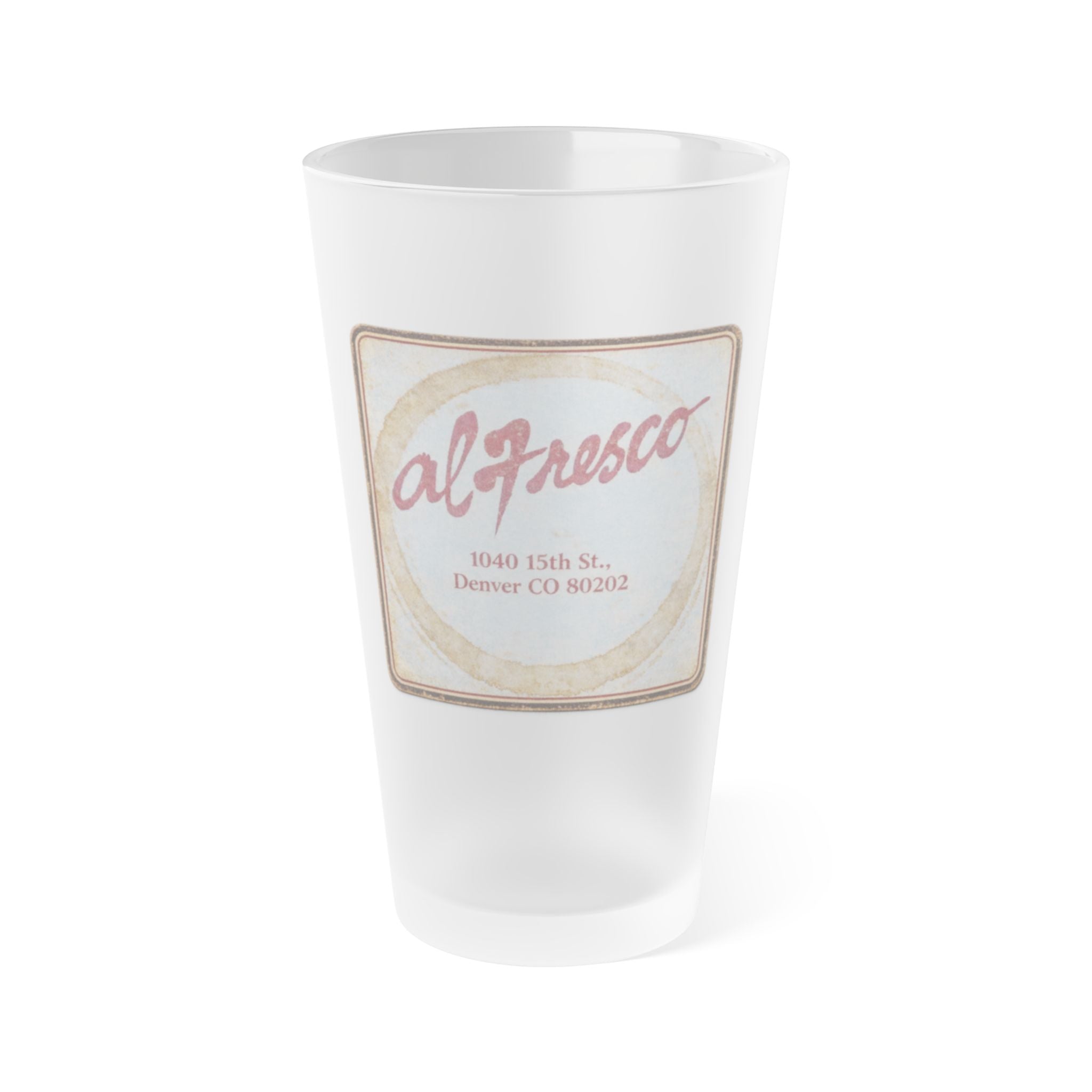 al Fresco Coaster Frosted Pint Glass 16oz