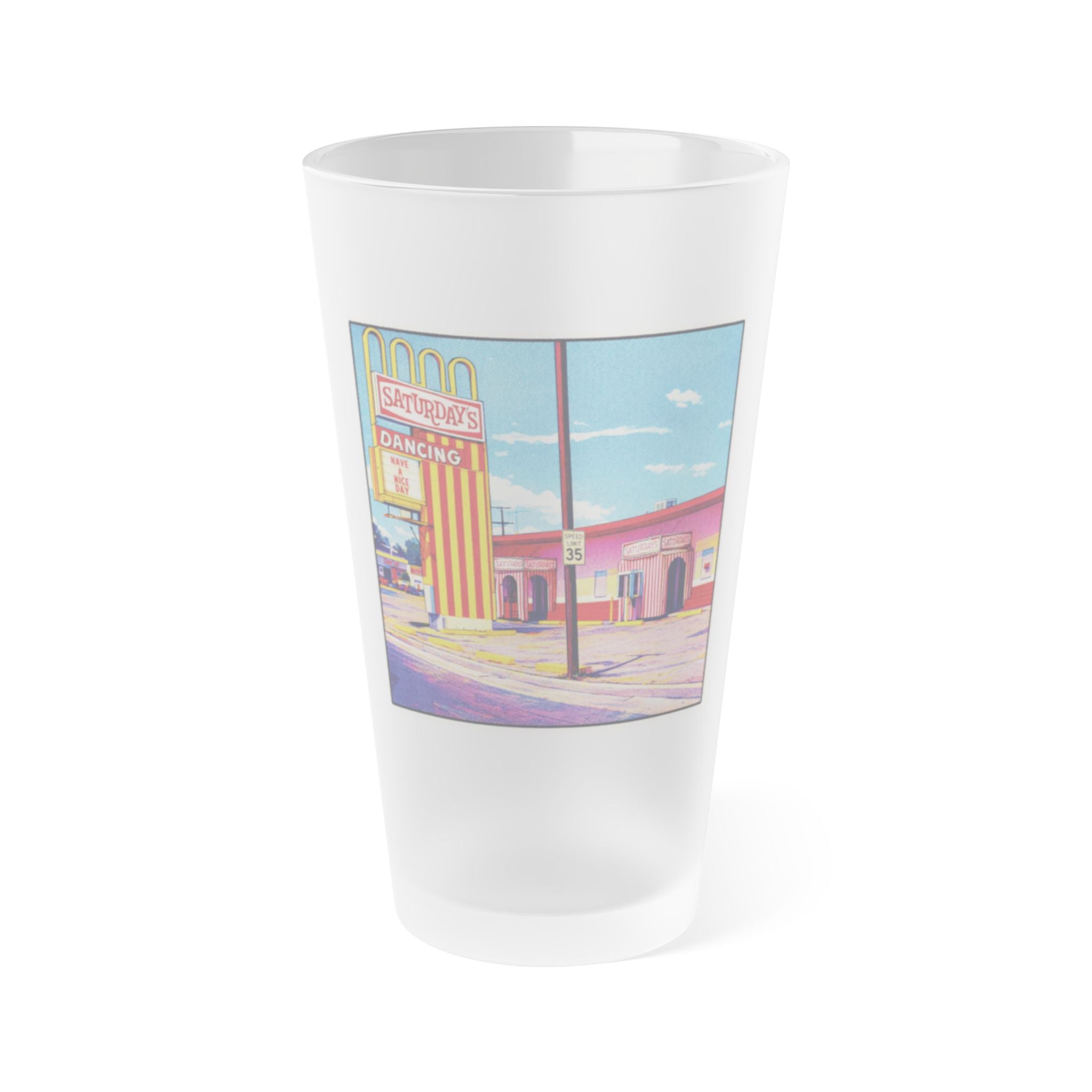 Saturday's Frosted Pint Glass 16oz