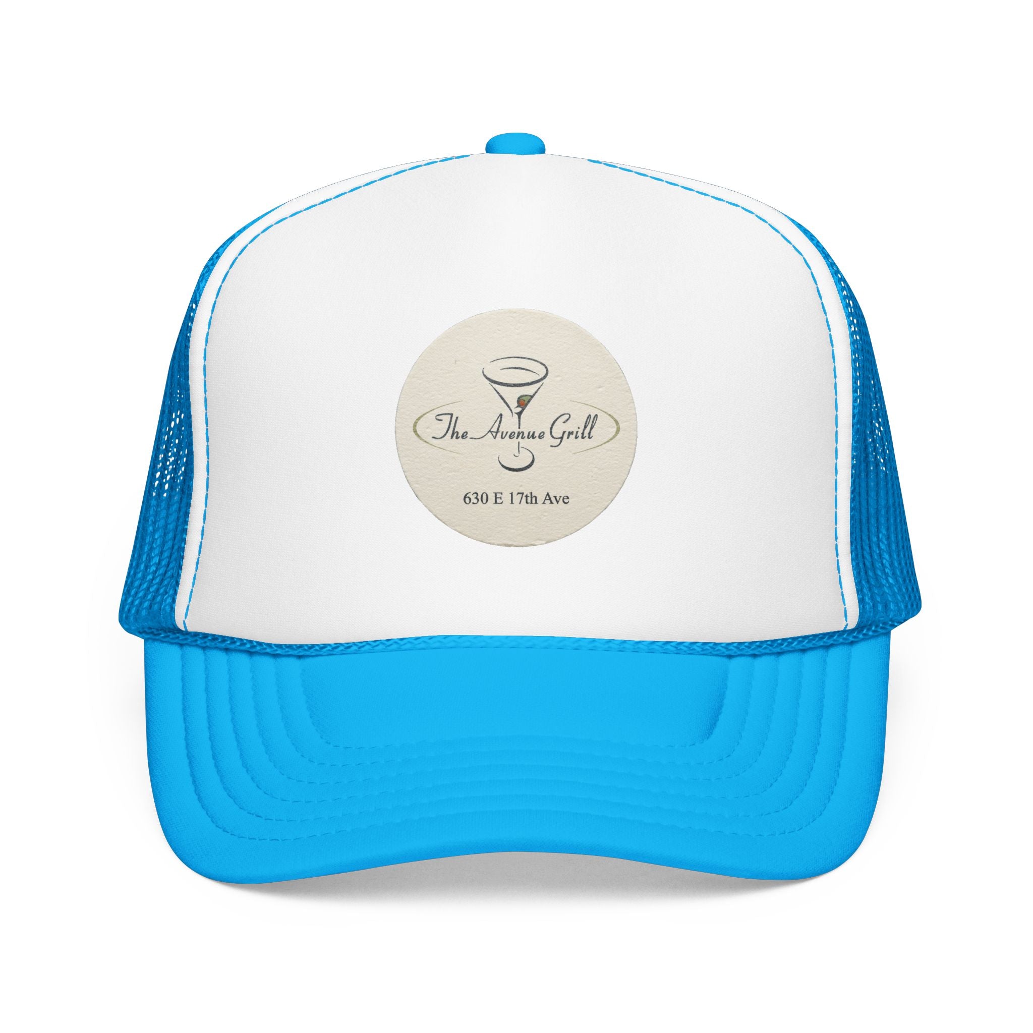 Avenue Grill Trucker Hat — Vintage Sailboat Foam Cap