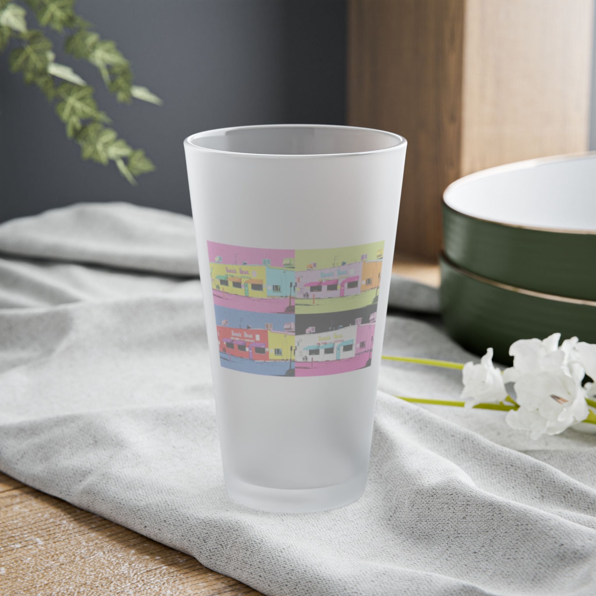 BONNIE BRAE COLLAGE | Frosted Pint Glass 16oz