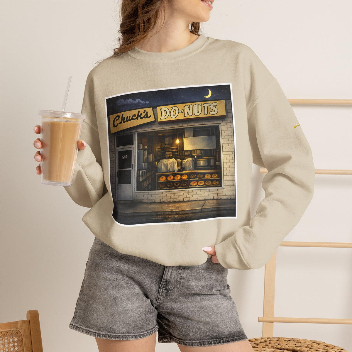 Chuck's Donuts nightscene | Native303 Sweatshirt