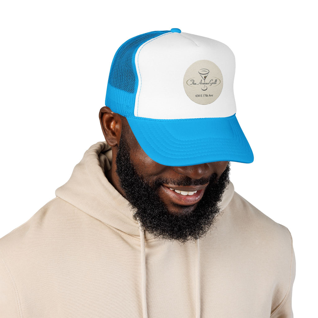 Avenue Grill Trucker Hat — Vintage Sailboat Foam Cap