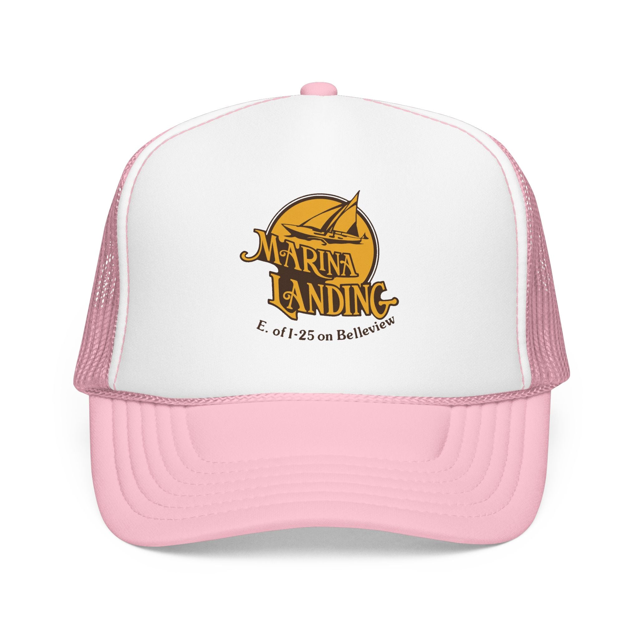 Marina Landing Trucker Hat — Vintage Sailboat Foam Cap