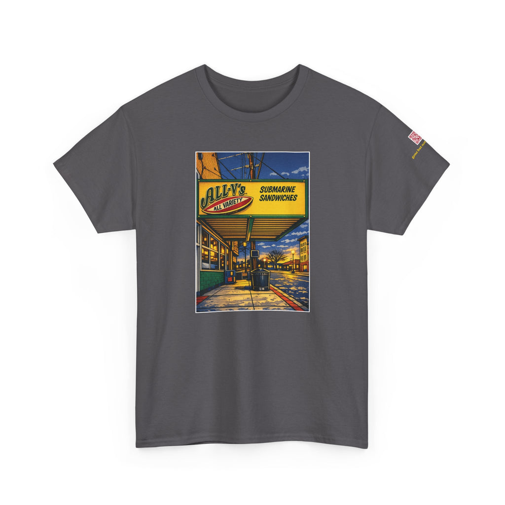 All-V's comic style design- vintage Denver gear