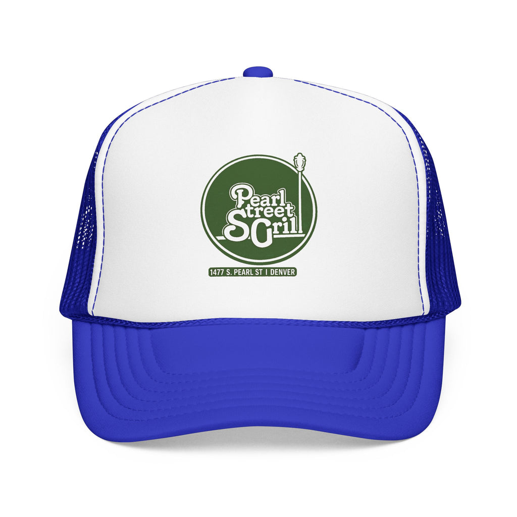 Pearl Street Grill Trucker Hat — Vintage Sailboat Foam Cap