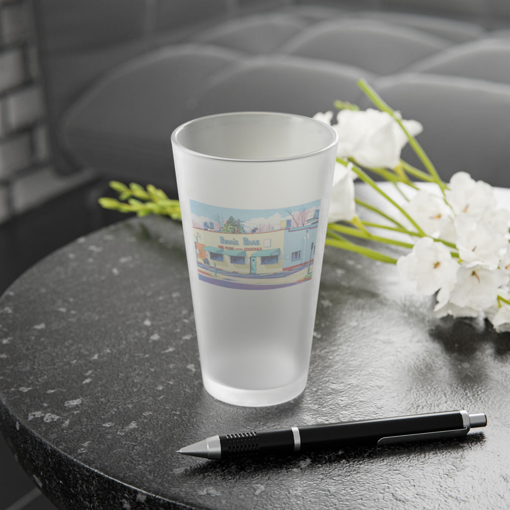 Bonnie Brae Tavern Frosted Pint Glass 16oz