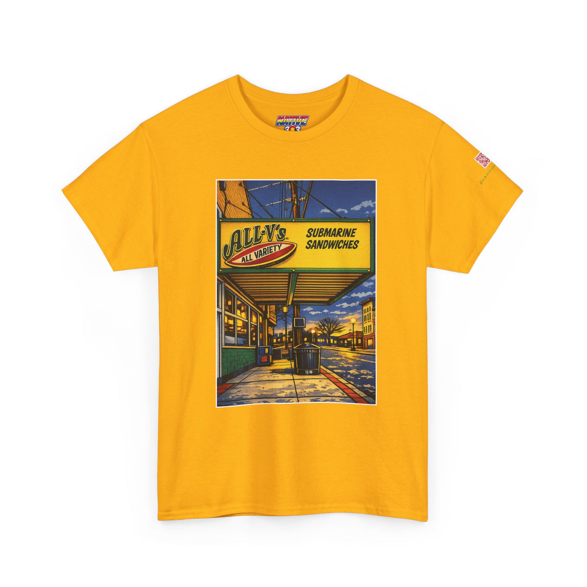 All-V's comic style design- vintage Denver gear
