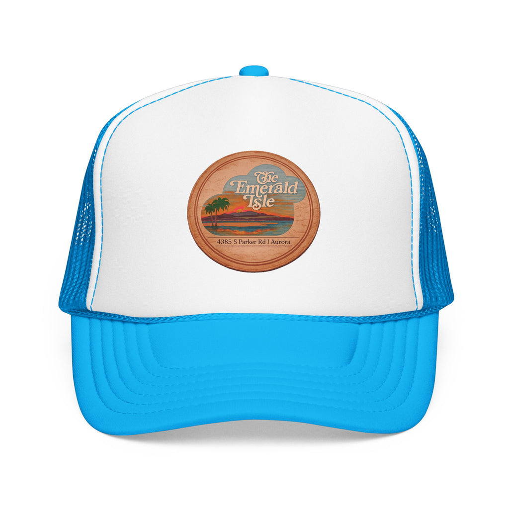 Emerald Aisle Trucker Hat — Vintage Sailboat Foam Cap
