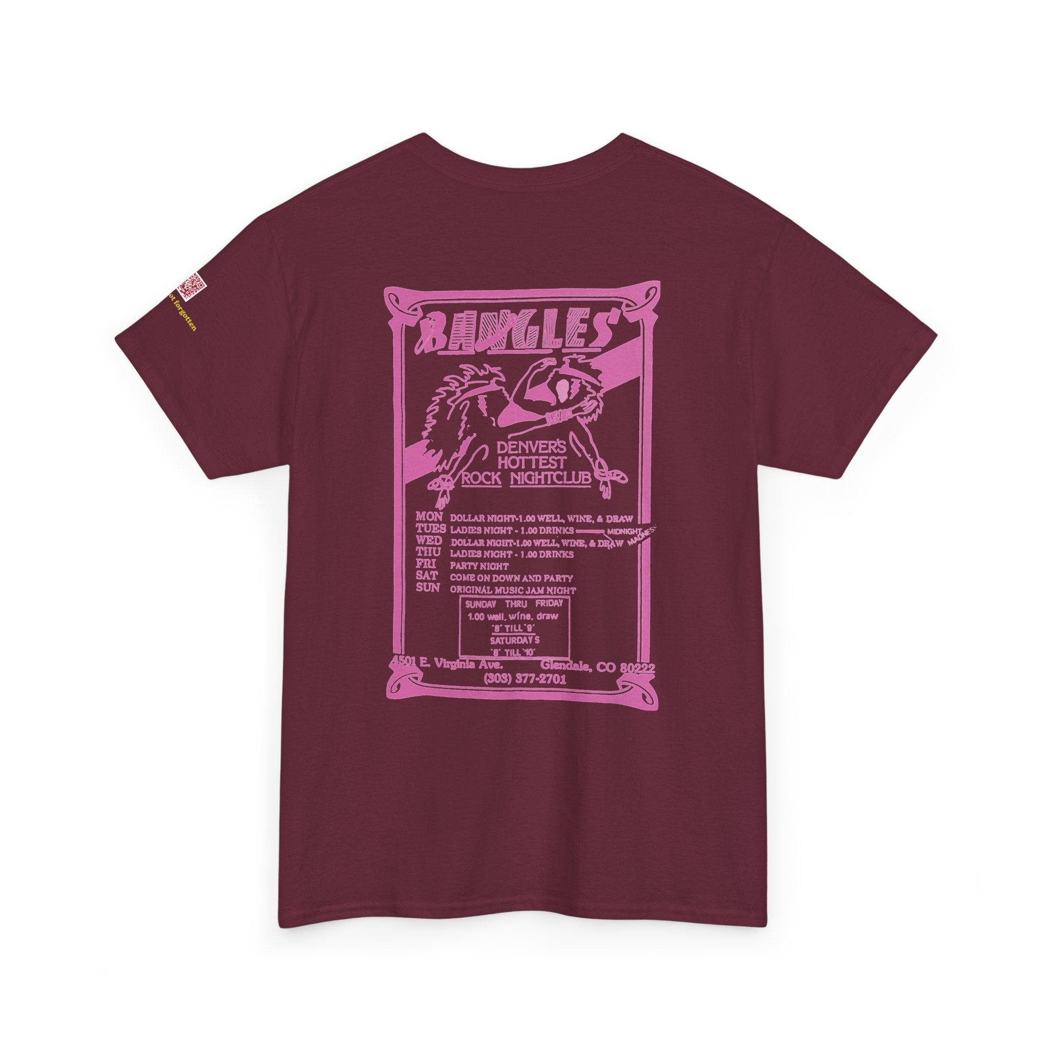 BANGLES Pink  logo - vintage Metro Denver gear