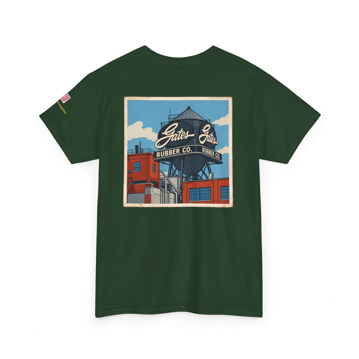 GATES RUBBER WATER TOWER - cartoon style - vintage Denver gear