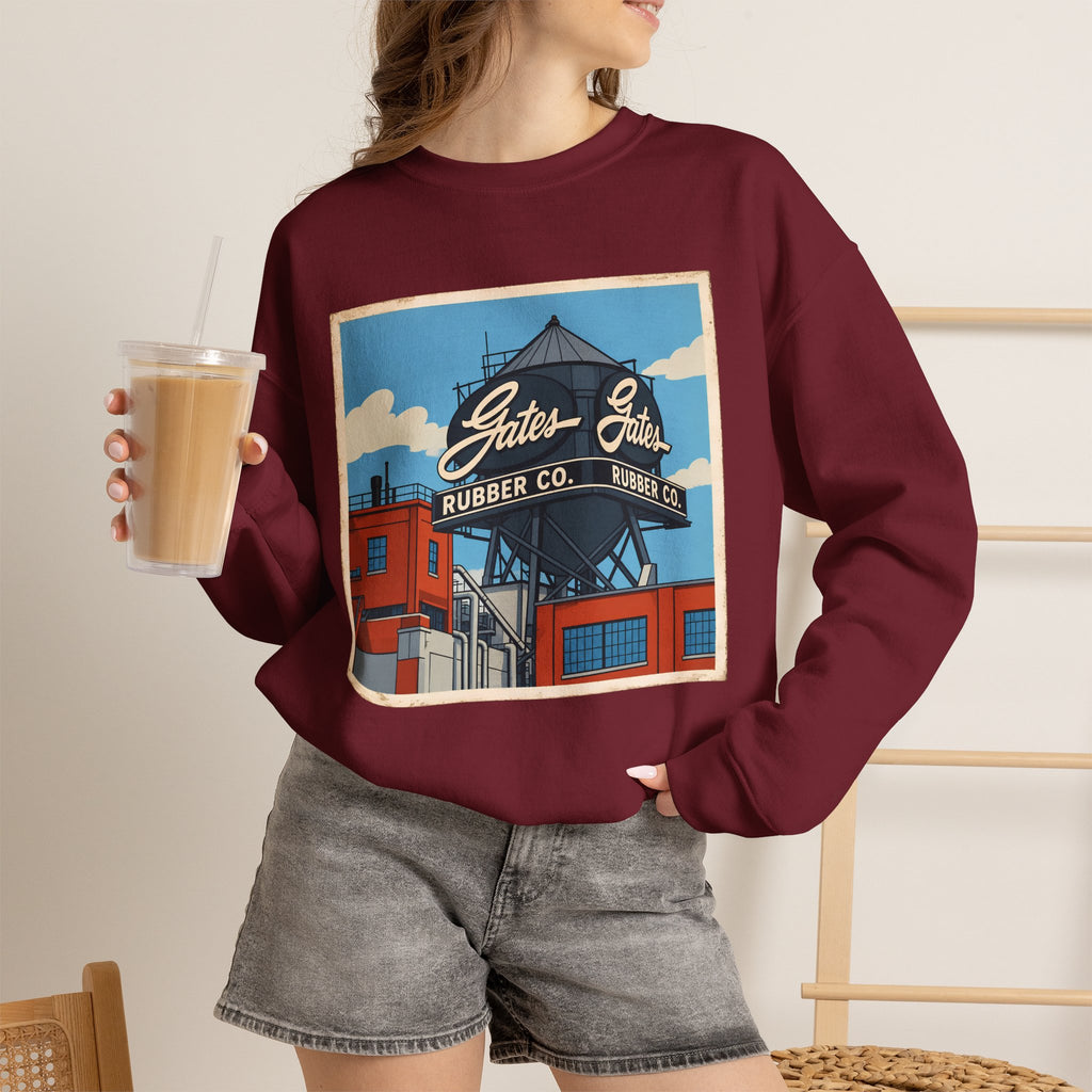 Gate's Rubber Company water tower - cartoon style | Native303 Sweatshirt