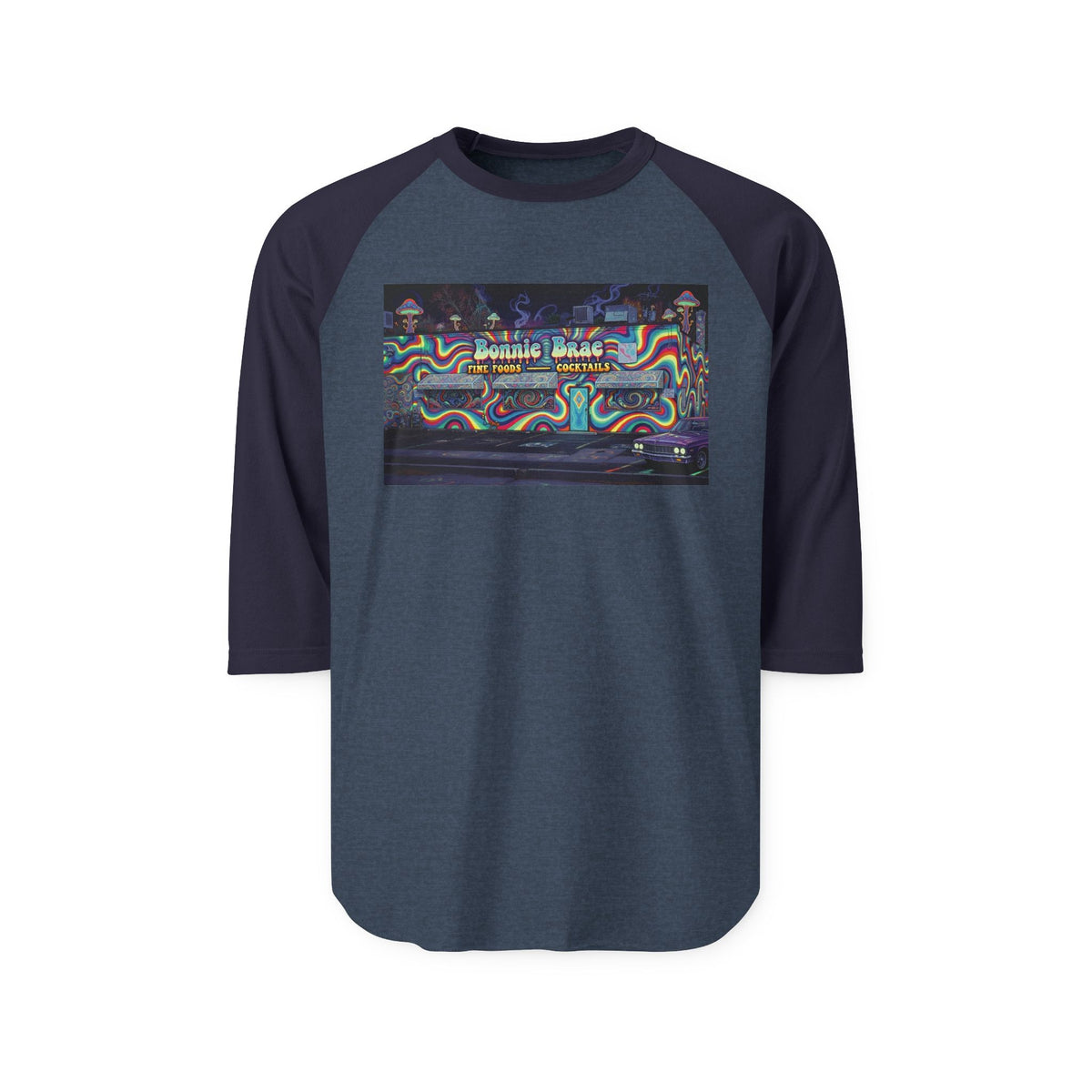 BONNIE BRAE TAVERN psychedelic | Retro Baseball Tee