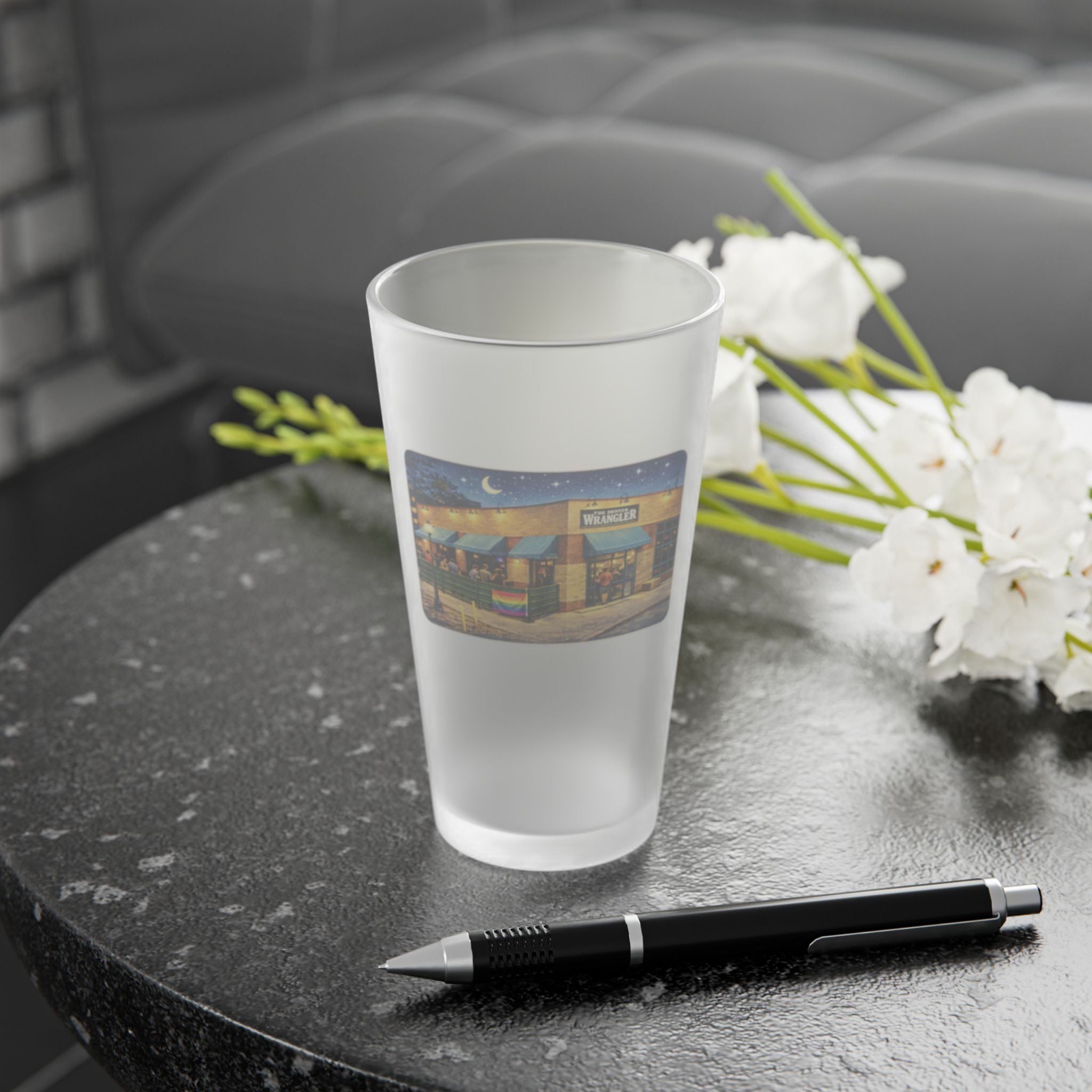 The Wrangler | Frosted Pint Glass 16oz