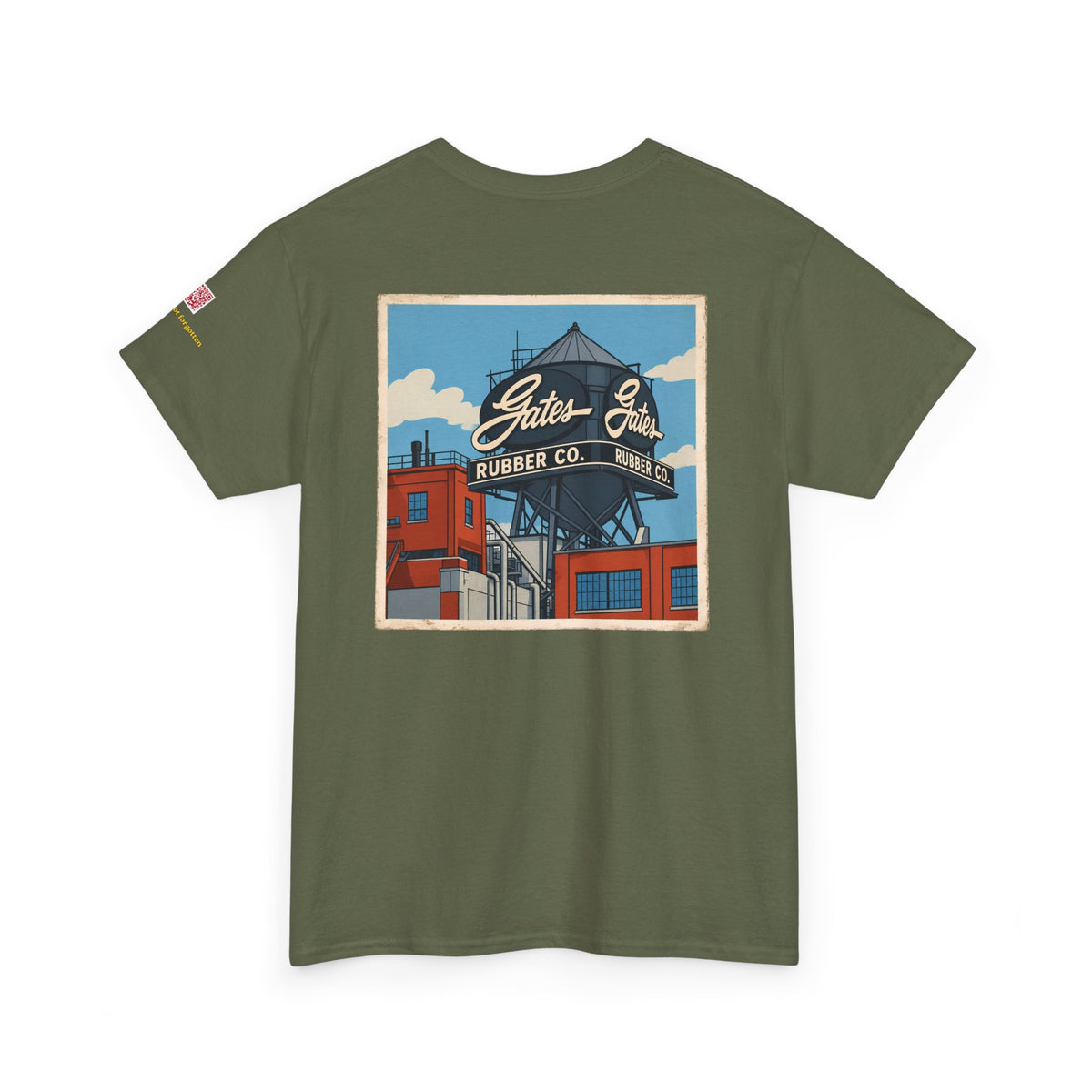 GATES RUBBER WATER TOWER - cartoon style - vintage Denver gear