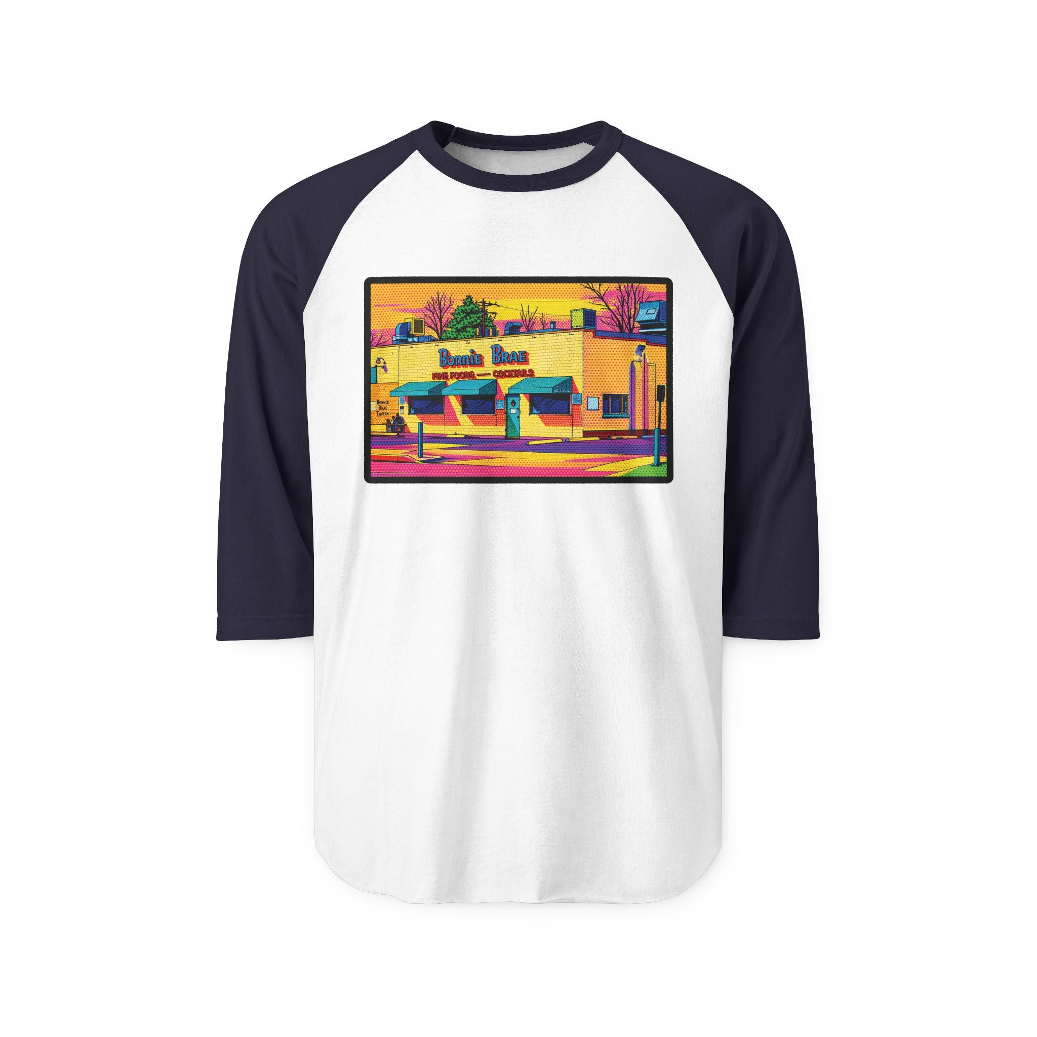 BONNIE BRAE NEON POP ART | Retro Baseball Tee