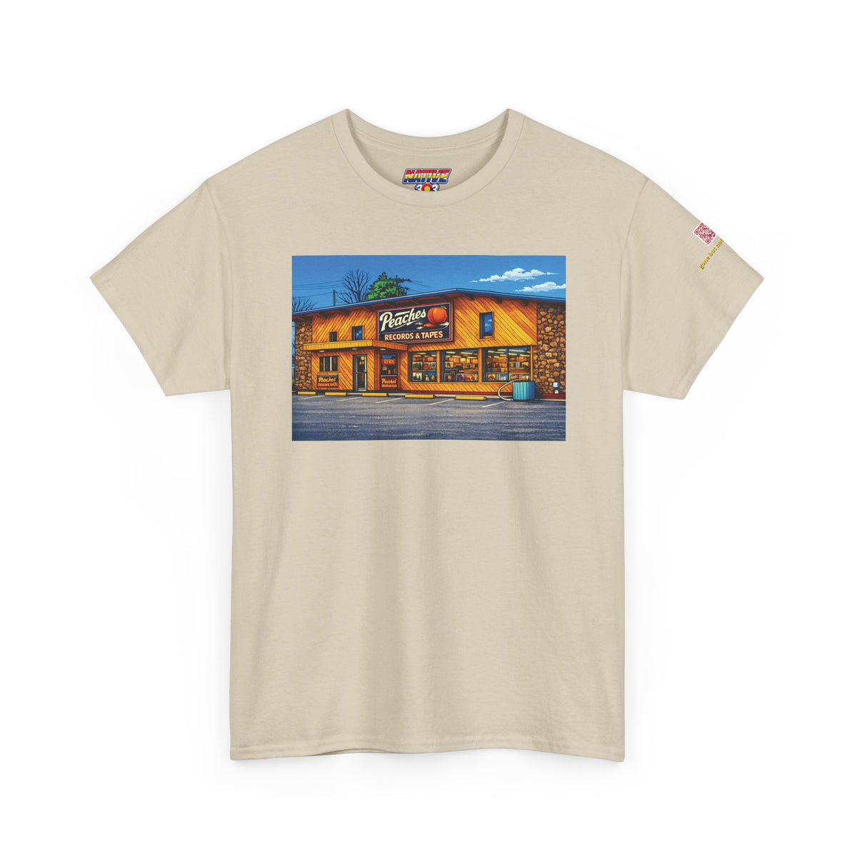 Peaches Records and Tapes (comic style) - vintage Denver gear