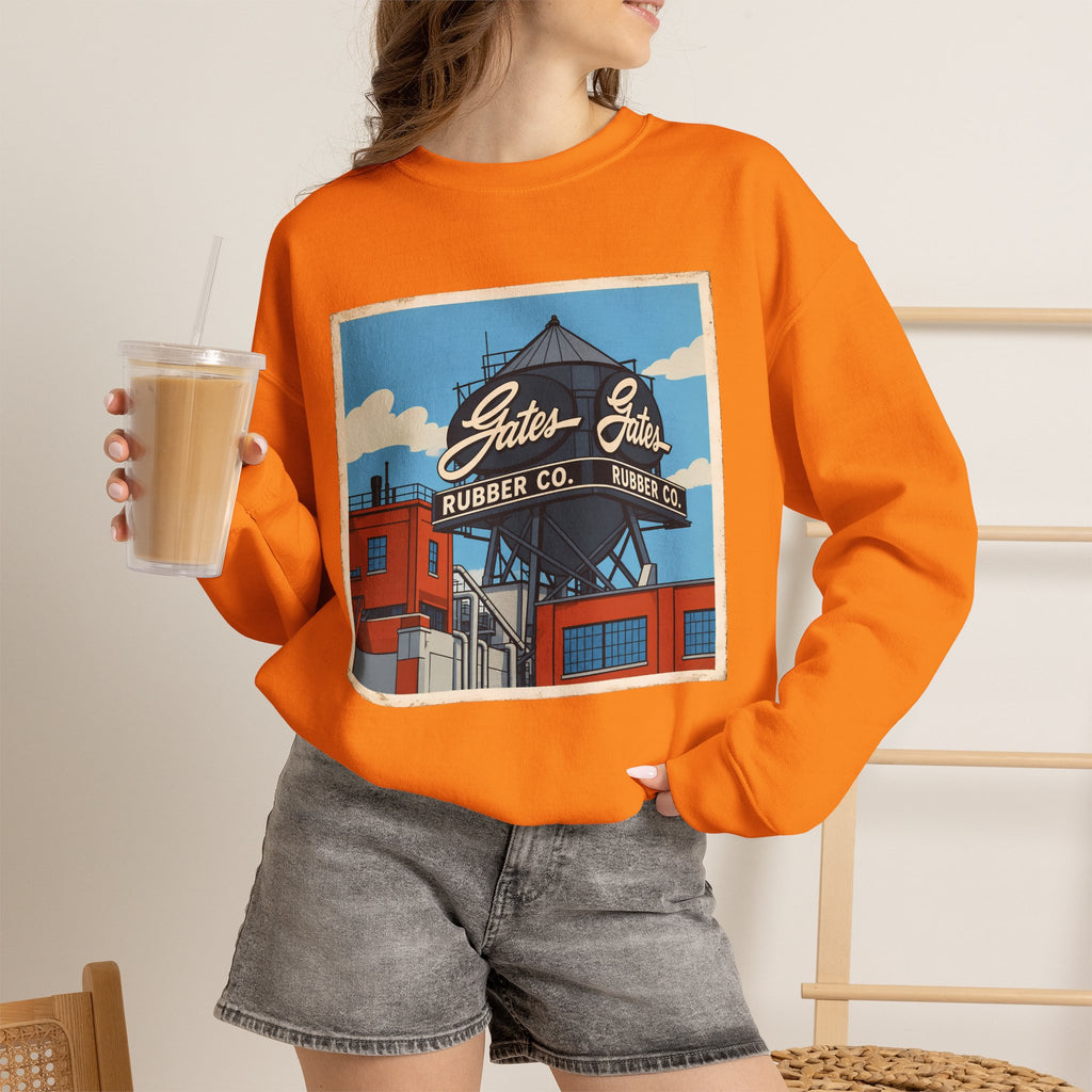 Gate's Rubber Company water tower - cartoon style | Native303 Sweatshirt