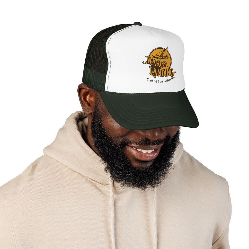Marina Landing Trucker Hat — Vintage Sailboat Foam Cap