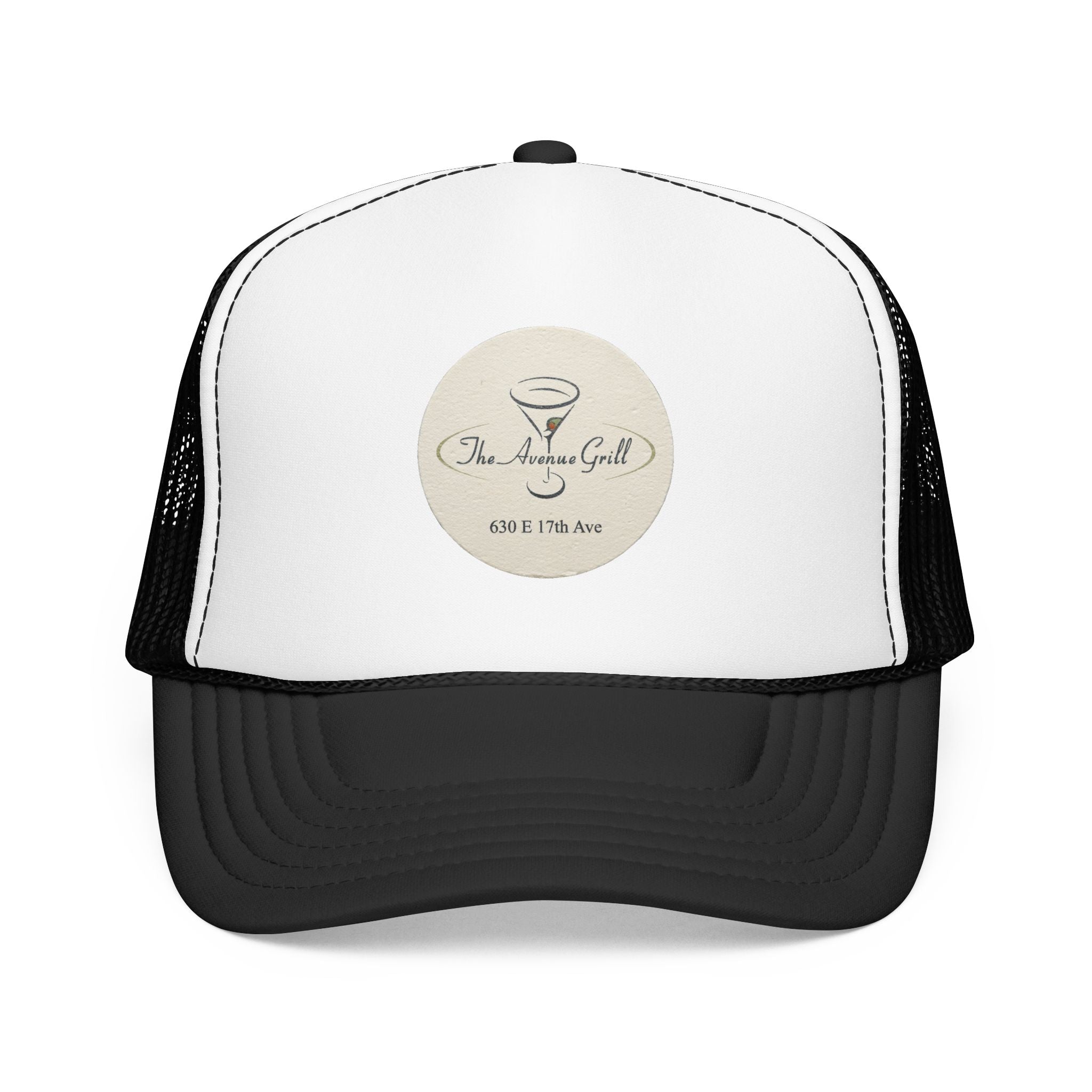 Avenue Grill Trucker Hat — Vintage Sailboat Foam Cap