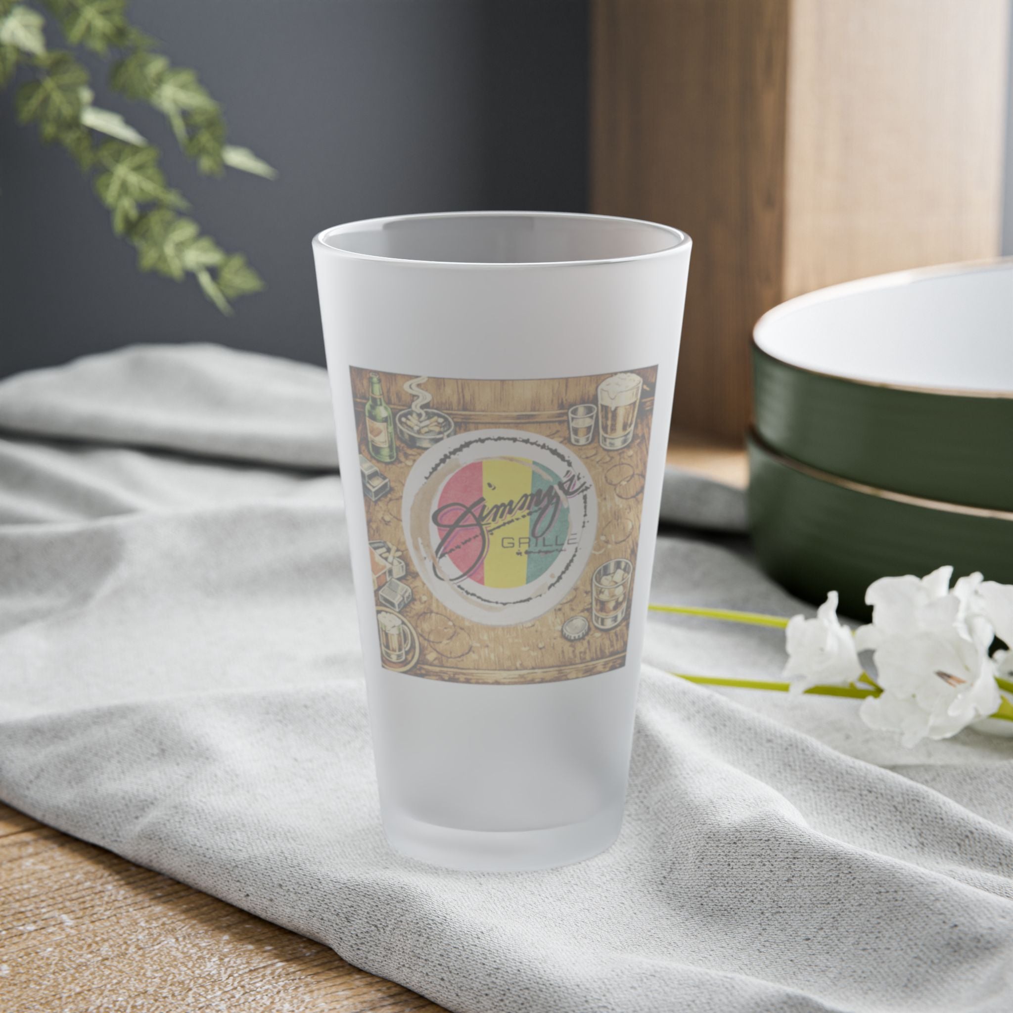 JIMMY'S GRILLE - HAPPY HOUR | Frosted Pint Glass 16oz