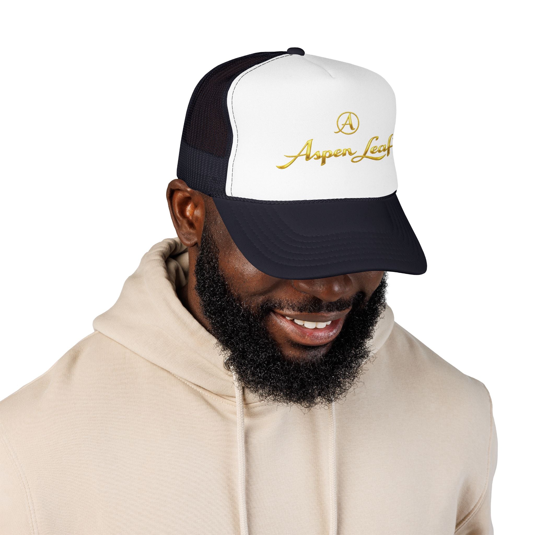 Aspen Leaf Trucker Hat — Vintage Sailboat Foam Cap