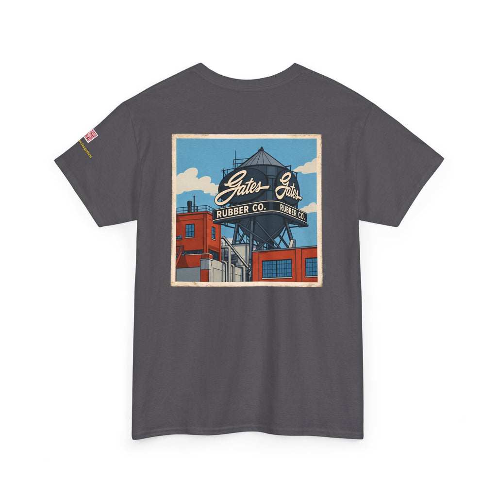 GATES RUBBER WATER TOWER - cartoon style - vintage Denver gear
