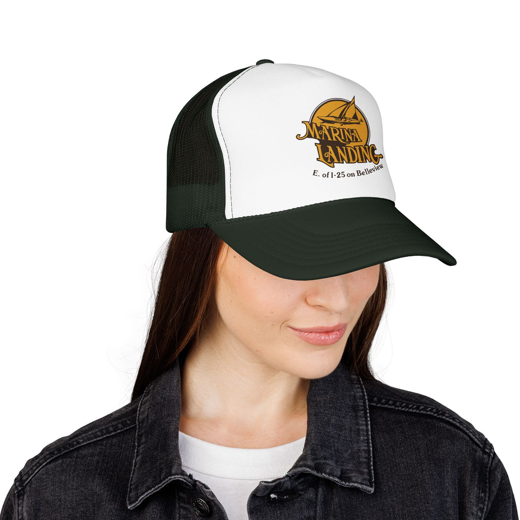 Marina Landing Trucker Hat — Vintage Sailboat Foam Cap