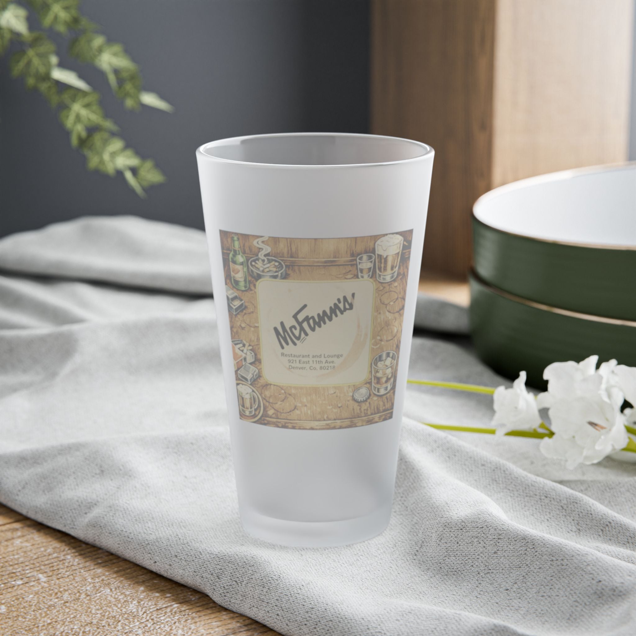 McFANN'S - HAPPY HOUR | Frosted Pint Glass 16oz