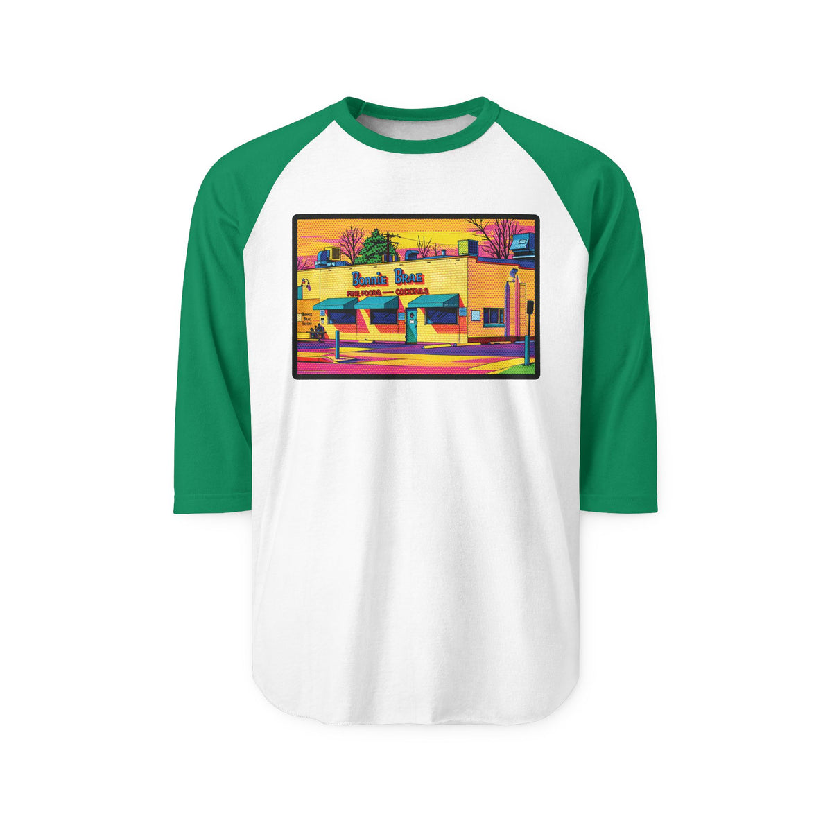 BONNIE BRAE NEON POP ART | Retro Baseball Tee