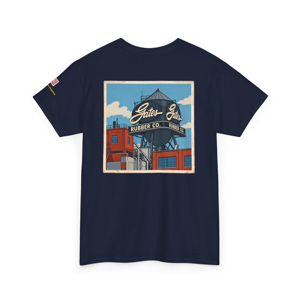 GATES RUBBER WATER TOWER - cartoon style - vintage Denver gear