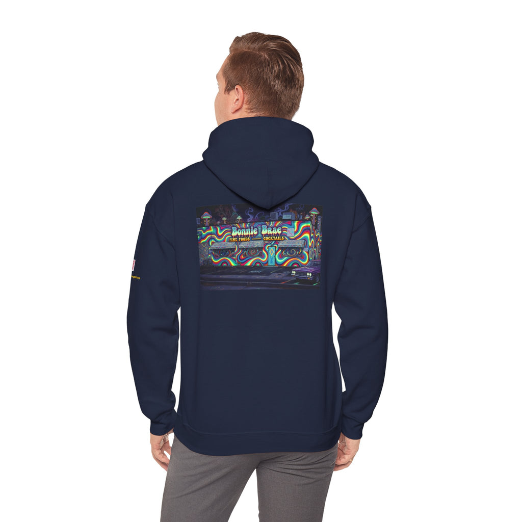 Bonnie Brae Tavern psychedelic nightscene | Unisex Heavy Blend™ Hooded Sweatshirt