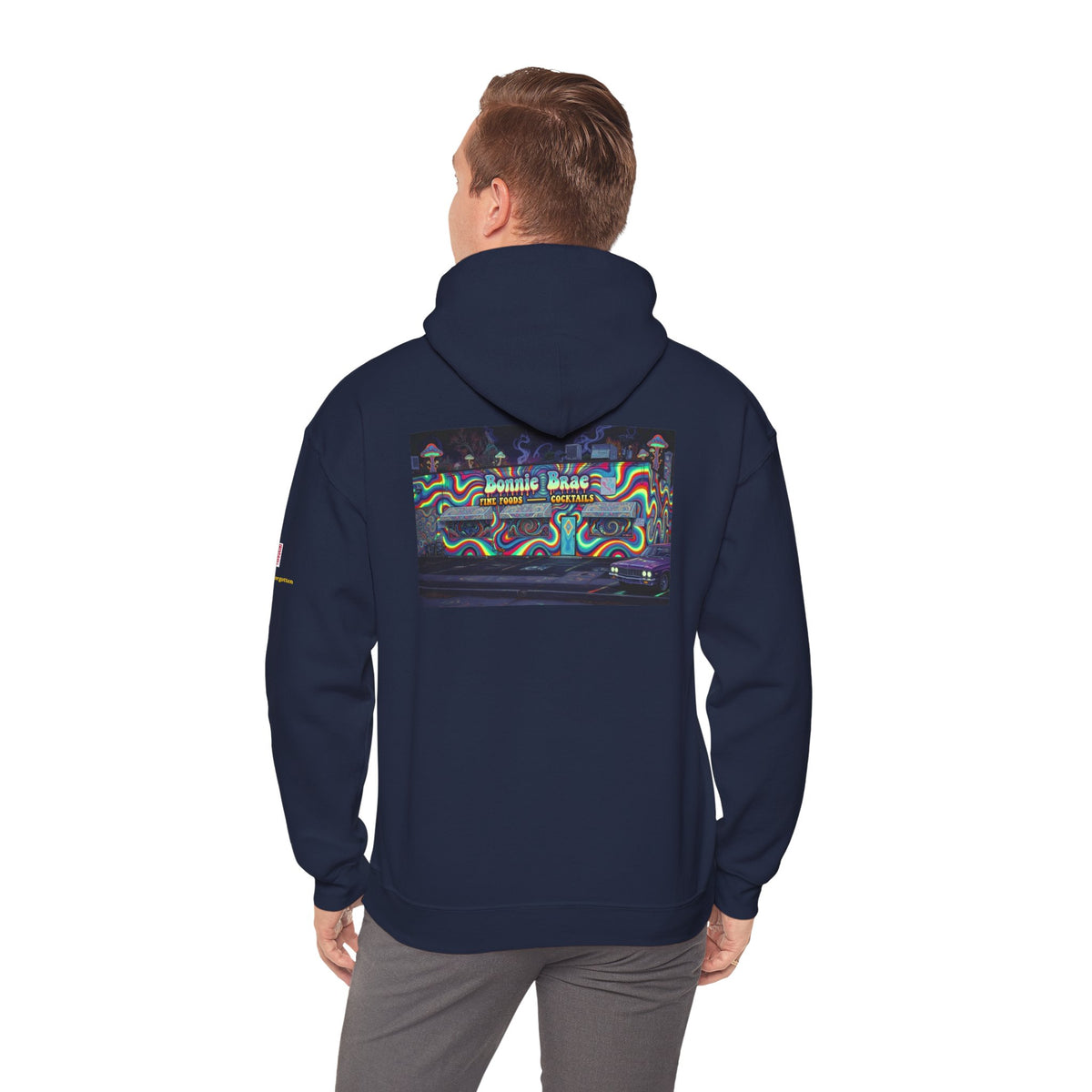 Bonnie Brae Tavern psychedelic nightscene | Unisex Heavy Blend™ Hooded Sweatshirt