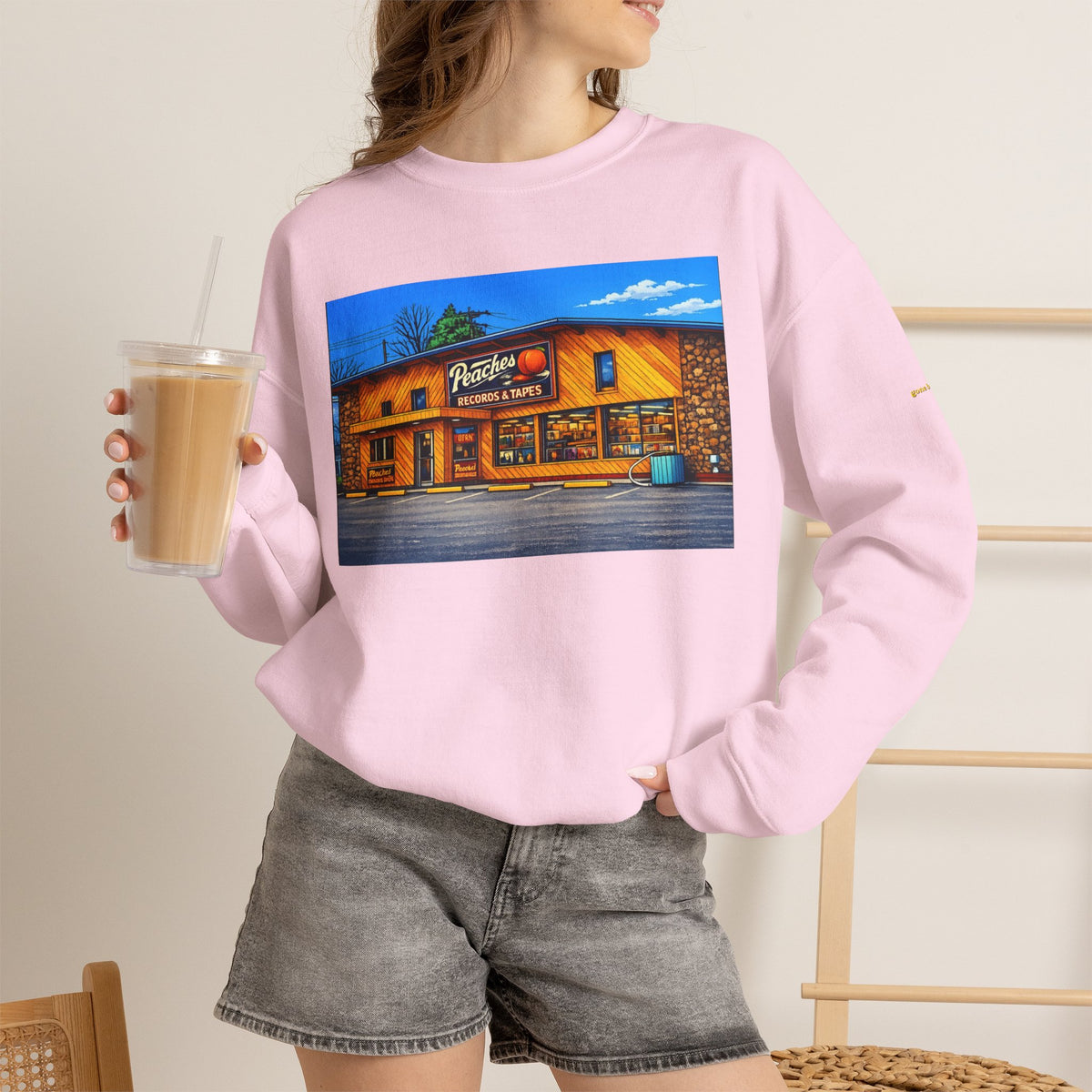 Peaches Records and Tapes (comic style)| Native303 Sweatshirt
